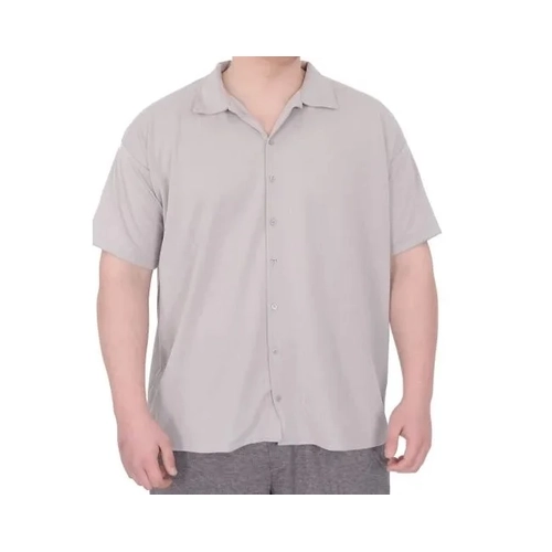 B�y�k Beden Erkek G�mlek Apas Yaka �erit Desen Jakar U24382 Gri