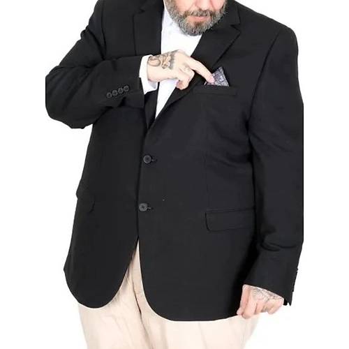 B�y�k Beden Erkek Mendi Blazer Ceket 26020 SIYAH