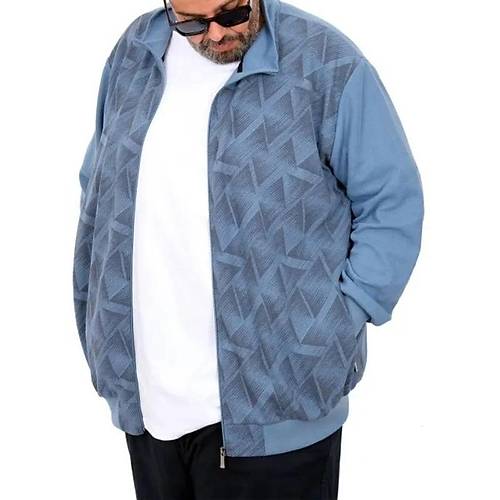 B�y�k Beden Erkek H�rka Dik Yaka 25820 Mavi