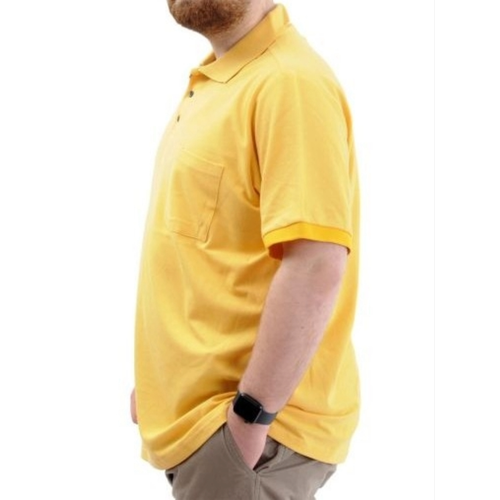 B�y�k Beden Erkek T-Shirt Polo Yaka Cepli Klasik 20550 Hardal