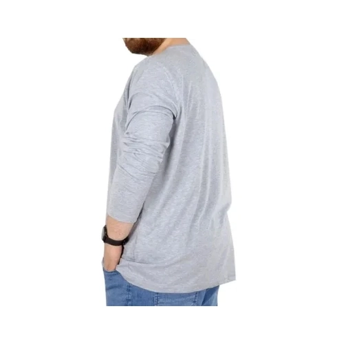 B�y�k Beden Erkek Tshirt Likral� Bisiklet Yaka 20102 Grimelanj