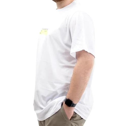 Battal Beden Bask�l� Erkek T-Shirt Bisiklet Yaka SIMPLICITY U24047 Beyaz