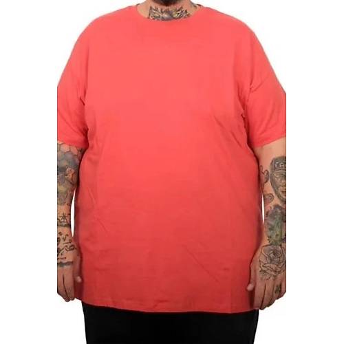 B�y�k Beden Erkek T-shirt Basic 20031 Mercan