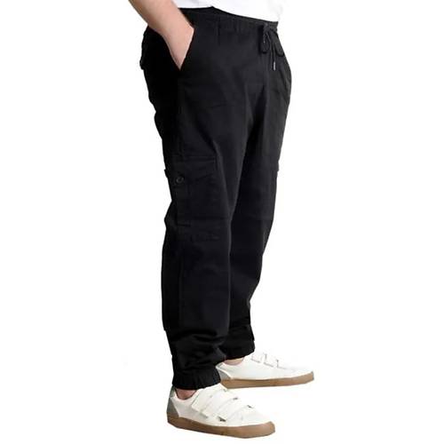 B�y�k Beden Pantolon Gabardin Kargo Jogger Do�a 21927 Siyah