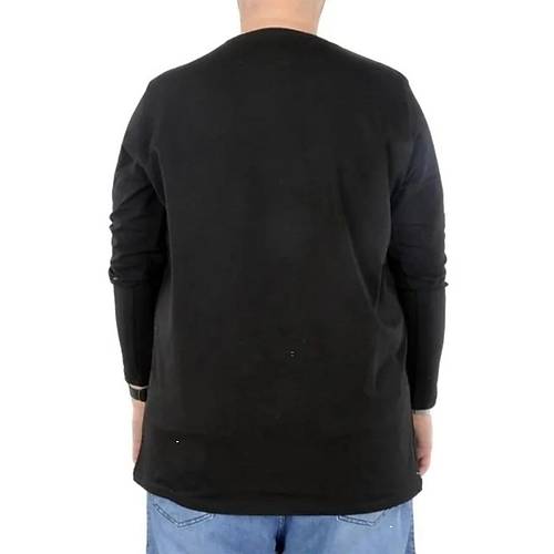 B�y�k Beden Erkek Tshirt Likral� Bisiklet Yaka 20102 Siyah