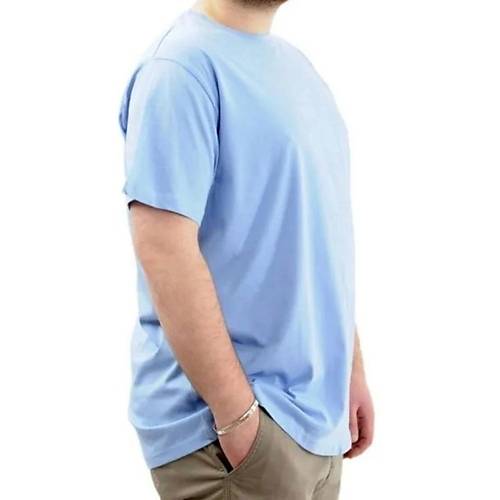 B�y�k Beden Erkek T-shirt Basic 20031 mavi