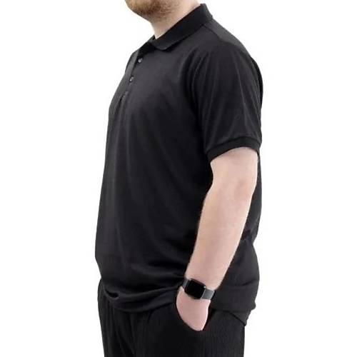 B�y�k Beden Erkek Ti��rt Polo Yaka JAKAR  24337 Siyah