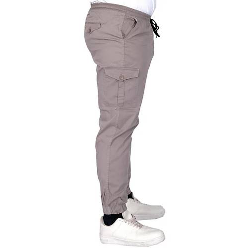 B�y�k Beden Erkek Pantolon Keten Kargo Jogger 21911 Ta� Rengi