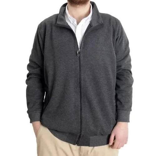 Buyuk Beden Erkek H�rka Fermuarl� Stell Dik Yaka 20571 Antramelanj