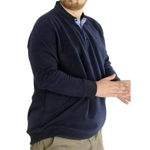 B�y�k Beden Erkek Sweatshirt Polo Vnz Selanik 20440 Lacivert