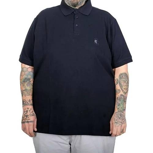 Battal Beden Erkek Tshirt Polo Yaka Nak��l� Klasik Pike 20553 Lacivert