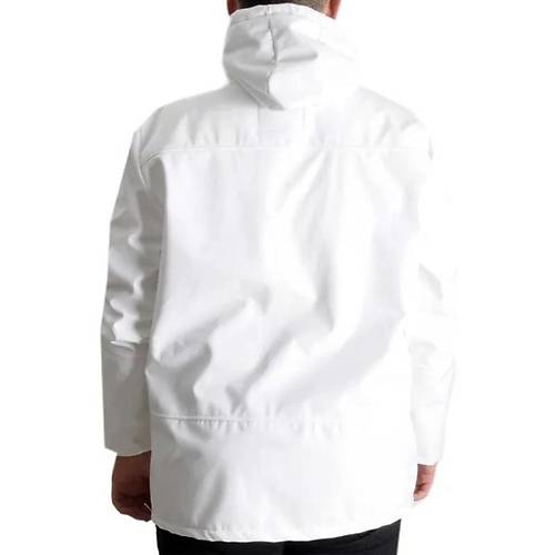 B�y�k Beden Erkek Kap��onlu Mont Waterproof Softshell 21235 Beyaz