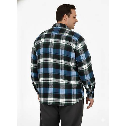 B�y�k Beden G�mlek Tek Cep Oduncu 25394 Petrol-Ye�ili