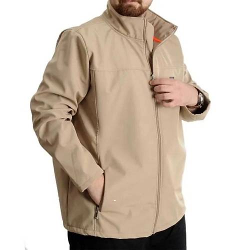 B�y�k Beden Erkek Mont Waterproof Softshell 21232 Bej