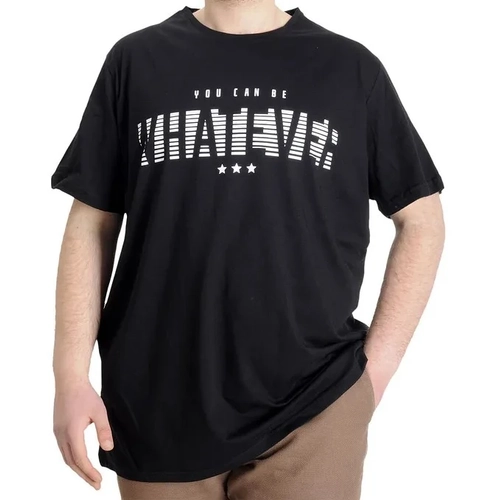 B�y�k Beden Erkek T-shirt Whatever 23148 Siyah