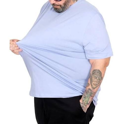 B�y�k Beden Erkek Tshirt Bisiklet Yaka Basic 20031 (Lila)