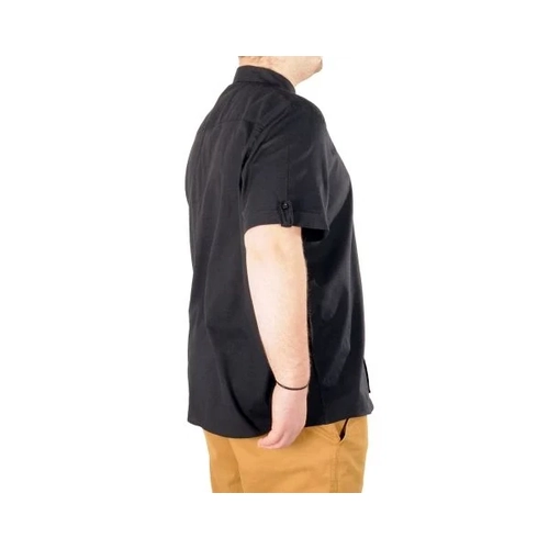 B�y�k Beden Erkek Keten Likral� G�mlek 20393 Siyah