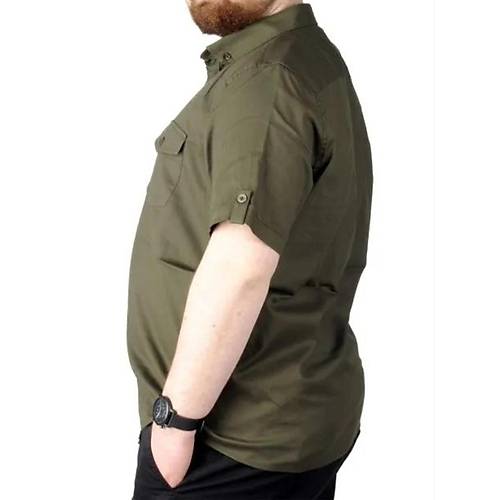 B�y�k Beden G�mlek KKol �ift Cep Kapakl� 20361 Haki