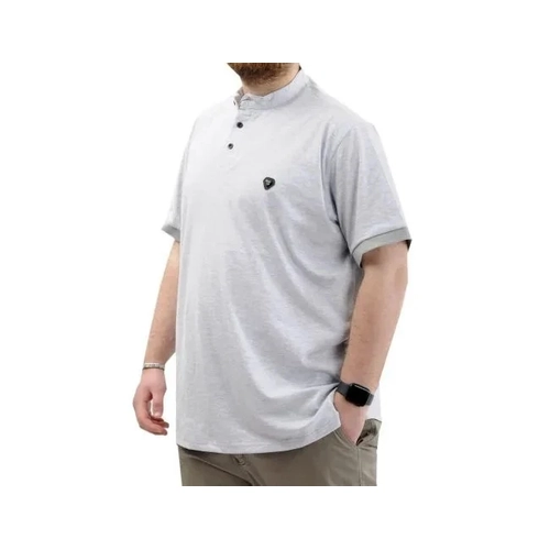 B�y�k Beden Erkek Ti��rt D��meli Hakim Yaka T-Shirt U24339 Grimelanj