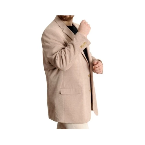 B�y�k Beden Erkek Ceket Mono Yaka Blazer 23026 Bej
