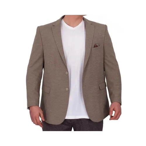 B�y�k Beden Erkek Ceket Blazer Britanya 23028 Vizon