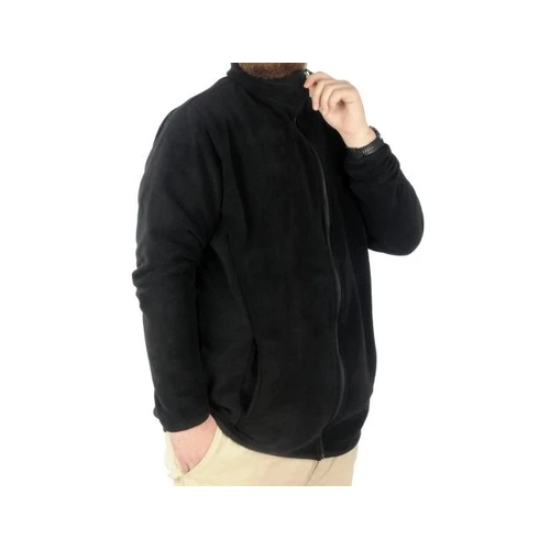 B�y�k Beden Erkek Fermuarl� Polar H�rka Dik Yaka 22550 Siyah