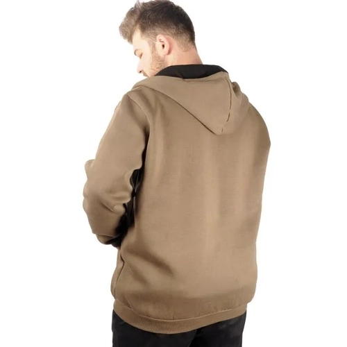 Erkek Sweatshirt Kap�onlu Zippered Basic 20543 Haki