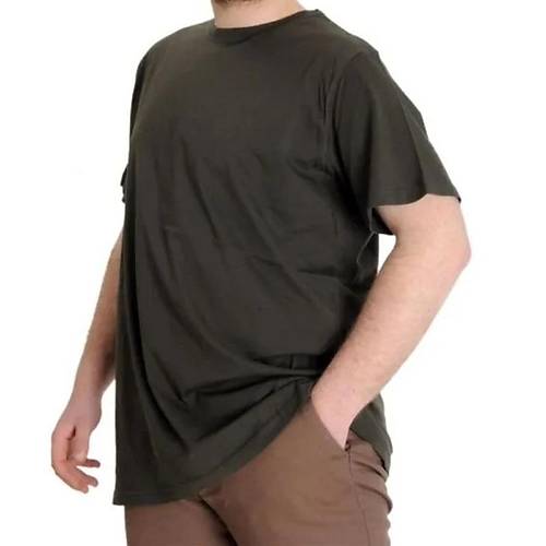 B�y�k Beden Erkek Tshirt Bisiklet Yaka Basic 20031 Haki