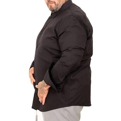 B�y�k Beden Erkek Klasik G�mlek Likral� 20351 siyah