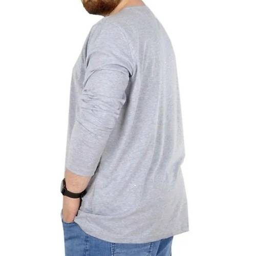 B�y�k Beden Erkek Tshirt Likral� Bisiklet Yaka 20102 Grimelanj