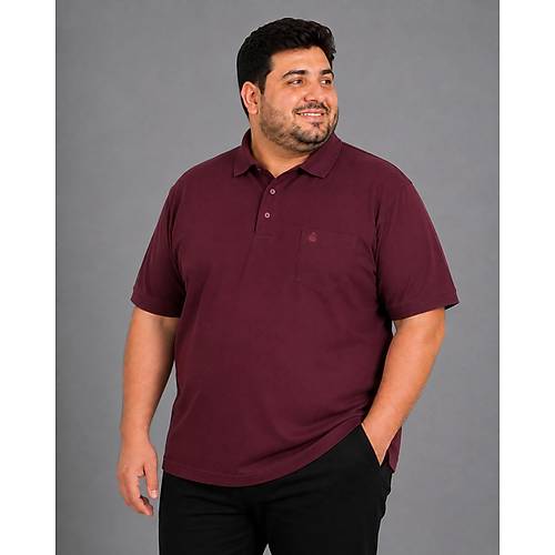 Battal Beden Erkek Tshirt Polo Yaka Cepli Klasik Pike 20552 M�rd�m