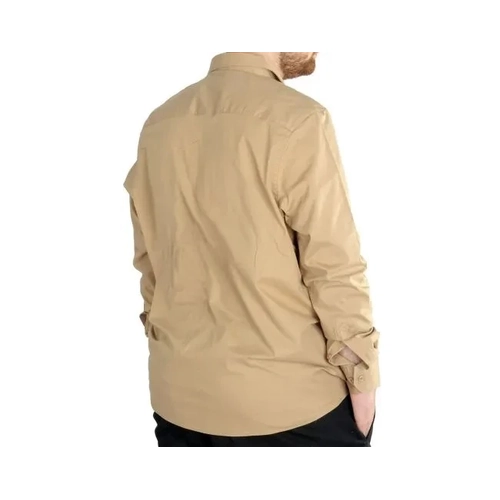 B�y�k Beden Erkek Klasik G�mlek Likral� 20351 Bej