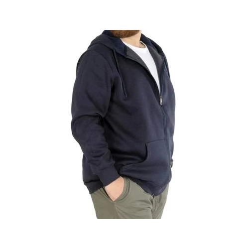 Erkek Sweatshirt Kap�onlu Zippered Basic 20543 Lacivert
