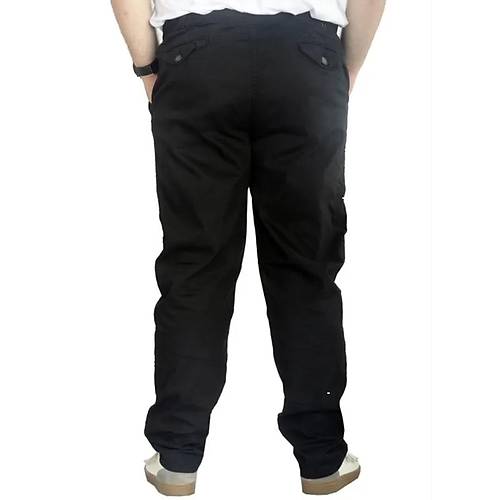 B�y�k Beden Pantolon Keten Jogger Milano 21913 Siyah