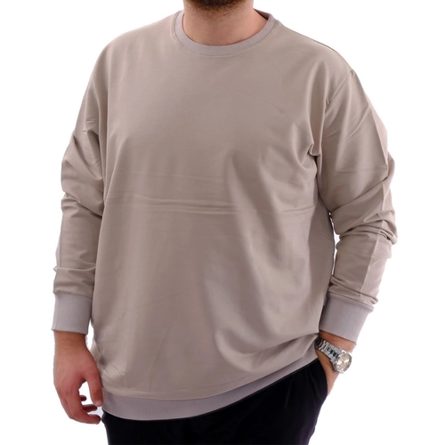  B�y�k Beden Erkek Sweat B�s Yaka U24174 Bej