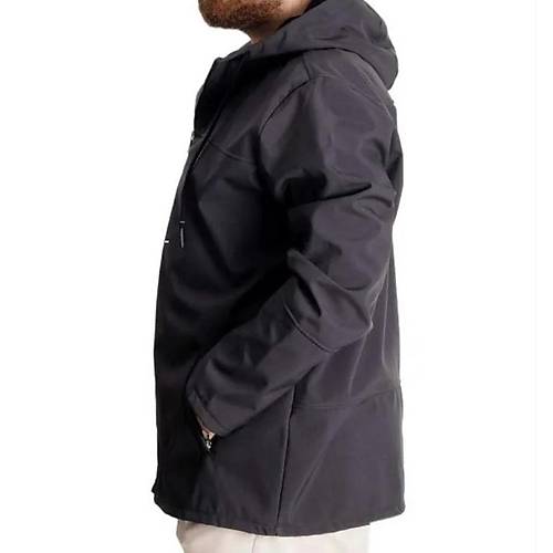 B�y�k Beden Erkek Kap��onlu Mont Waterproof Softshell 21235 Antrasit