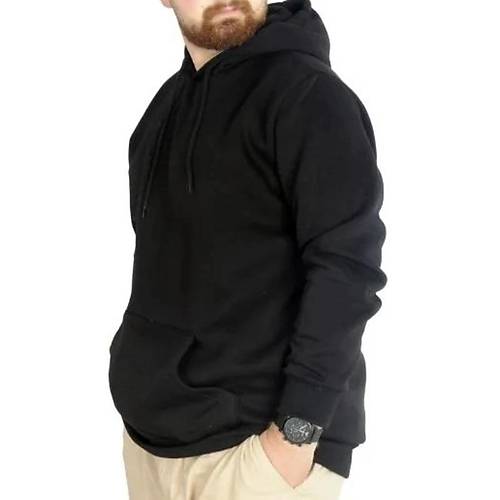 Erkek Sweatshirt Kap�onlu Kanguru Pocket Basic  20562 Siyah
