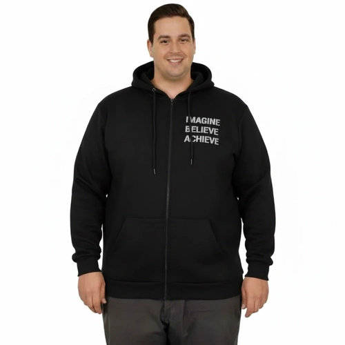 Erkek B�y�k Beden Sweat Kap�on Ferm. Bask�l� 24538 