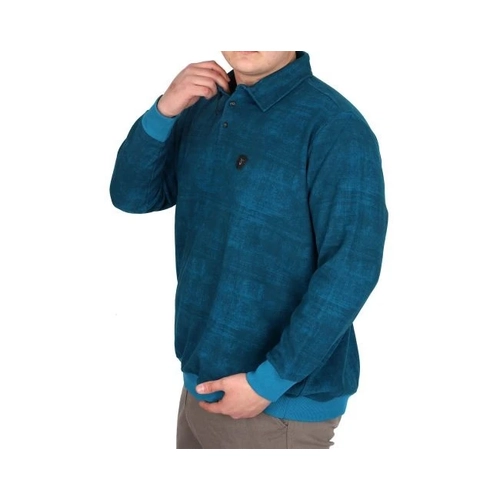 B�y�k Beden Erkek Sweat Desenli 24440 Turkuaz