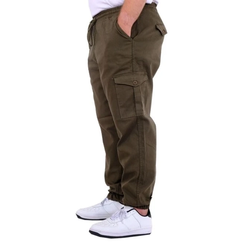 B�y�k Beden Erkek Gabardin Kargo Jogger Pantolon Do�a 21927 Haki