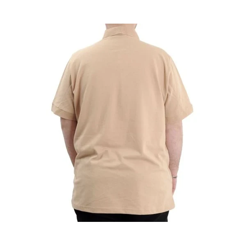 Battal Beden Erkek Tshirt Polo Yaka Nak��l� Klasik Pike 20553 Bej
