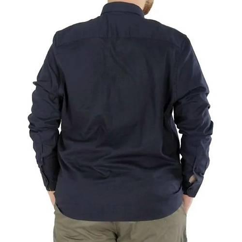 B�y�k Beden Erkek Keten Cepli G�mlek 20386 Lacivert