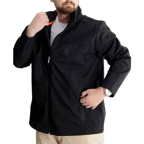B�y�k Beden Erkek Mont Waterproof Softshell 21232 Siyah