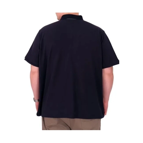 B�y�k Beden Erkek T-Shirt Polo Yaka REAL 25309 Lacivert