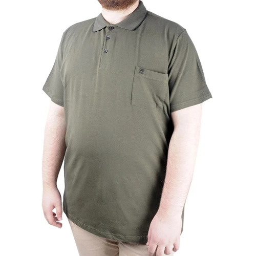 B�y�k Beden T shirt Polo Likral� S�prem Cepli 21558 Haki