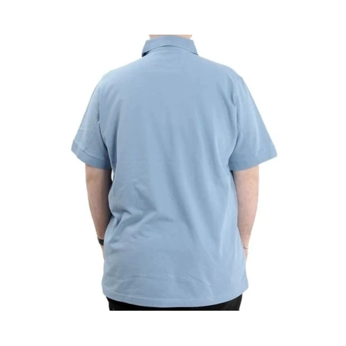 Battal Beden Erkek Tshirt Polo Yaka Nak��l� Klasik Pike 20553 Mavi