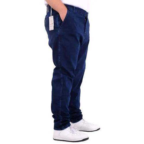 B�y�k Beden Erkek Kot Pantolon Yan Cep CHINO 18880 Mavi