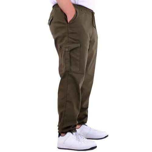 B�y�k Beden Erkek Gabardin Kargo Jogger Pantolon Do�a 21927 Haki