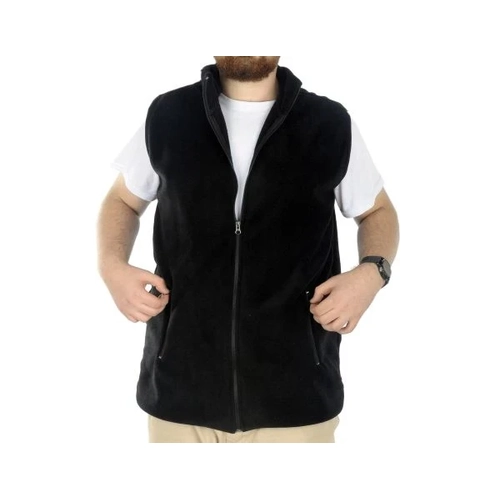 Erkek Polar Yelek Dik Yaka Fermuarl� 22549 Siyah