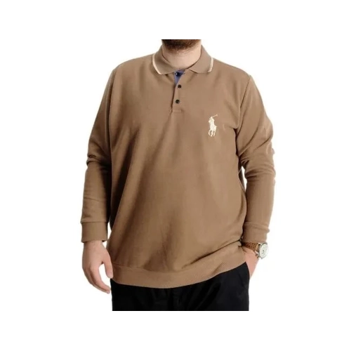 B�y�k Beden Erkek Sweat Polo Selanik Horse 23442 S�tl� Kahve